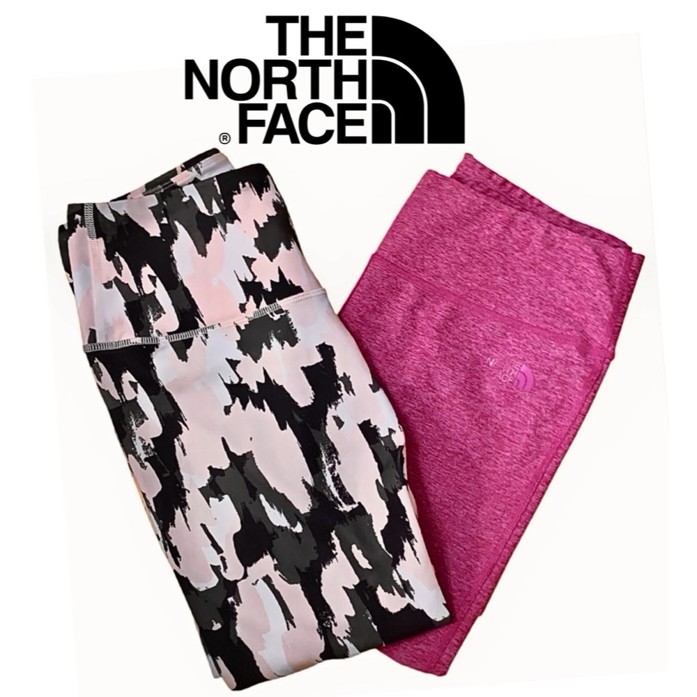 The North Face Women’s Leggings Bundle Medium Printed Crop & Pink Active Pants